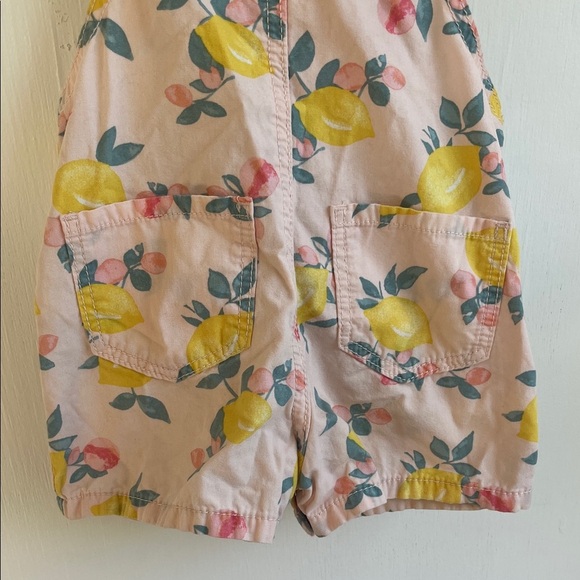 OshKosh B'gosh Pink Lemon Pattern Overalls Size 24 Months - Picture 7 of 7